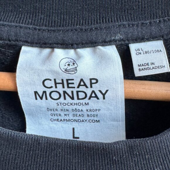 CHEAP MONDAY SWEATSHIRT (BLACK, MEN'S LARGE) - Picture 2 of 3
